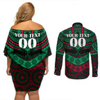custom-rabbitohs-rugby-couples-matching-off-shoulder-short-dress-and-long-sleeve-button-shirts-polynesian-and-aboriginal-special-version
