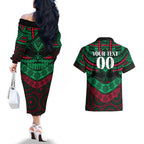 custom-rabbitohs-rugby-couples-matching-off-the-shoulder-long-sleeve-dress-and-hawaiian-shirt-polynesian-and-aboriginal-special-version