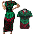 custom-rabbitohs-rugby-couples-matching-short-sleeve-bodycon-dress-and-hawaiian-shirt-polynesian-and-aboriginal-special-version