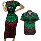 custom-rabbitohs-rugby-couples-matching-short-sleeve-bodycon-dress-and-hawaiian-shirt-polynesian-and-aboriginal-special-version