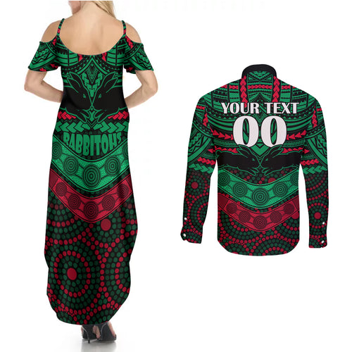 custom-rabbitohs-rugby-couples-matching-summer-maxi-dress-and-long-sleeve-button-shirts-polynesian-and-aboriginal-special-version