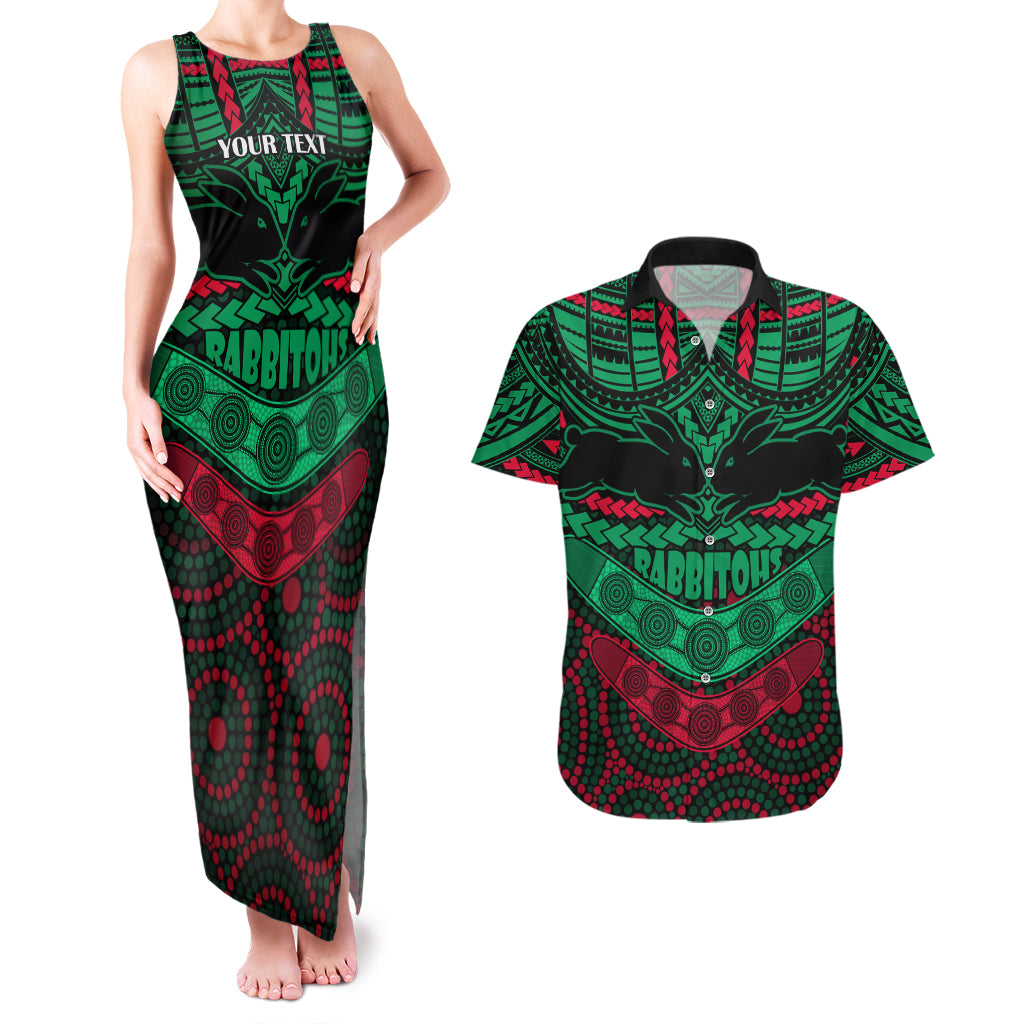 custom-rabbitohs-rugby-couples-matching-tank-maxi-dress-and-hawaiian-shirt-polynesian-and-aboriginal-special-version