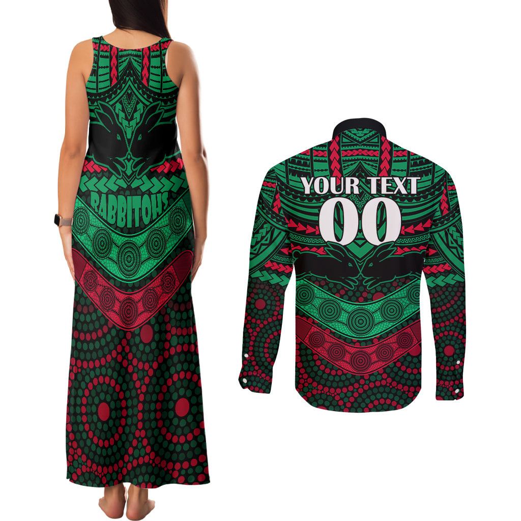 custom-rabbitohs-rugby-couples-matching-tank-maxi-dress-and-long-sleeve-button-shirts-polynesian-and-aboriginal-special-version