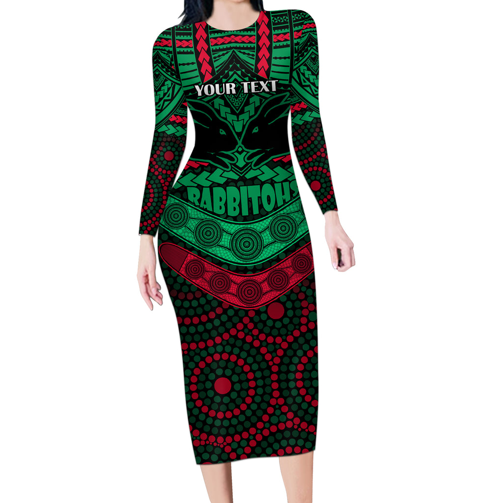 custom-rabbitohs-rugby-long-sleeve-bodycon-dress-polynesian-and-aboriginal-special-version