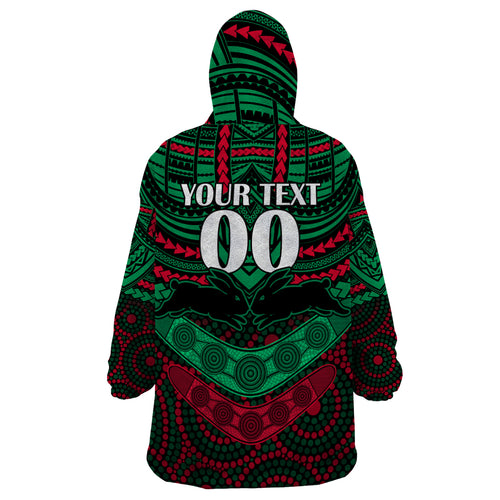 custom-rabbitohs-rugby-wearable-blanket-hoodie-polynesian-and-aboriginal-special-version