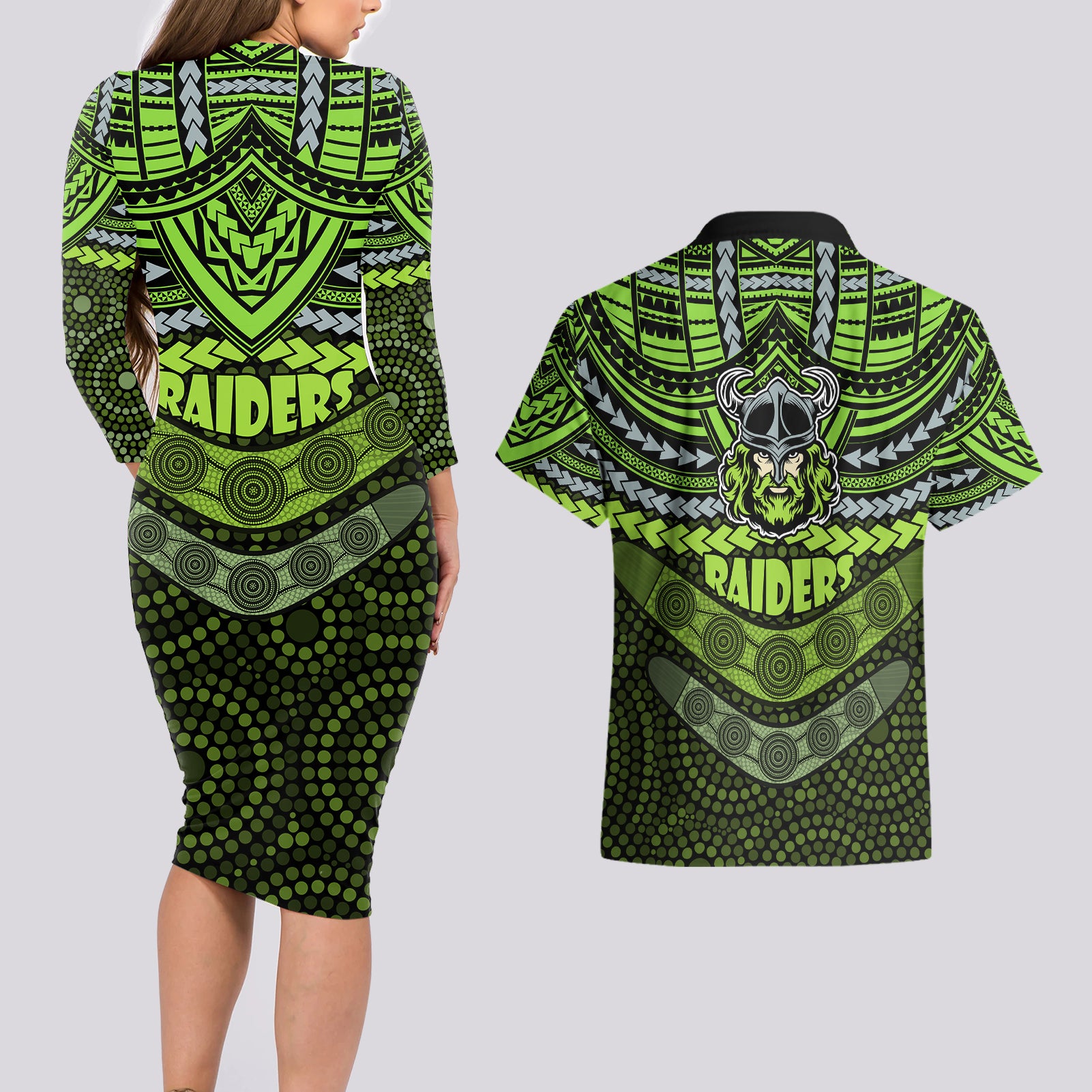 raiders-rugby-couples-matching-long-sleeve-bodycon-dress-and-hawaiian-shirt-polynesian-and-aboriginal-special-version