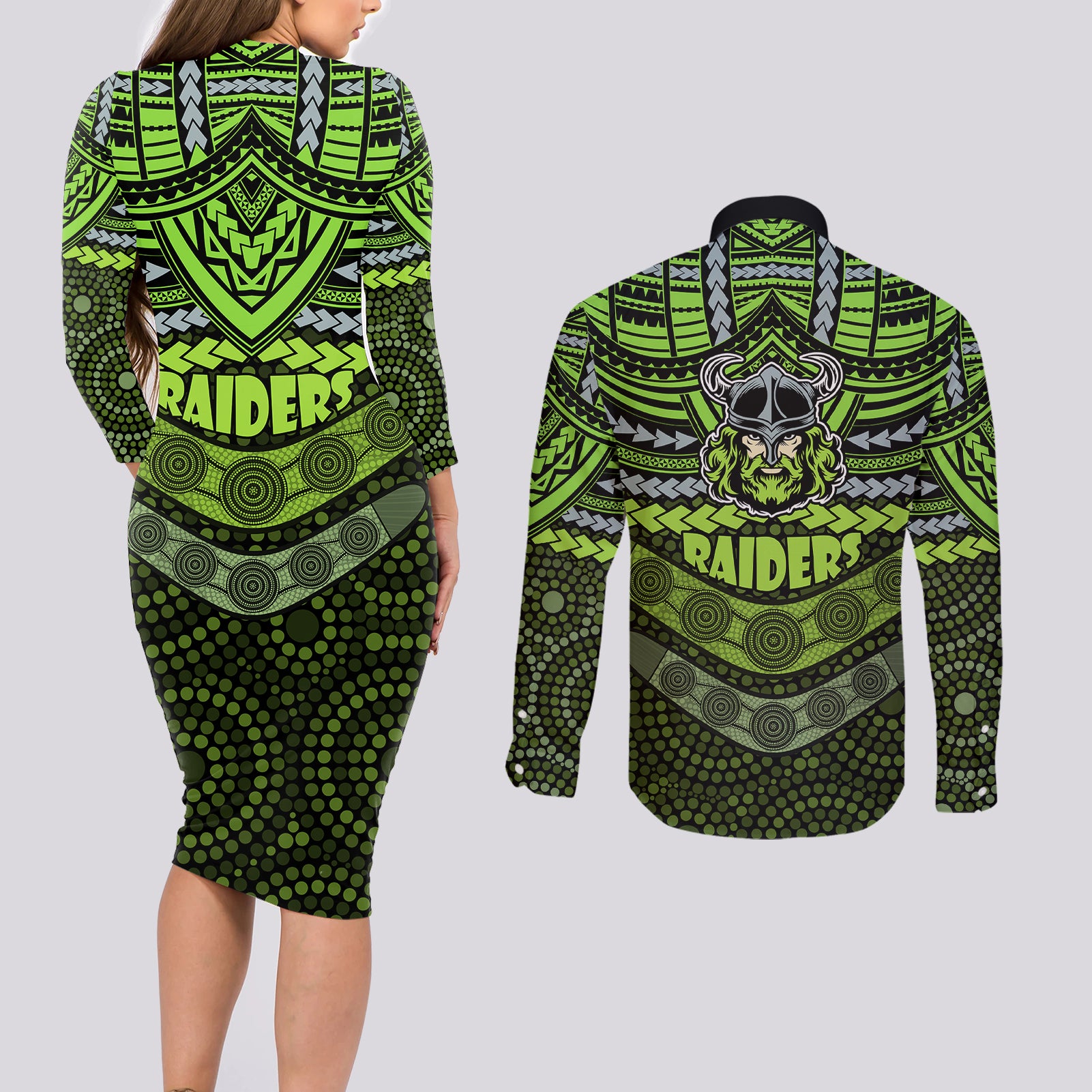 raiders-rugby-couples-matching-long-sleeve-bodycon-dress-and-long-sleeve-button-shirts-polynesian-and-aboriginal-special-version