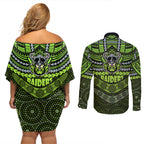 raiders-rugby-couples-matching-off-shoulder-short-dress-and-long-sleeve-button-shirts-polynesian-and-aboriginal-special-version