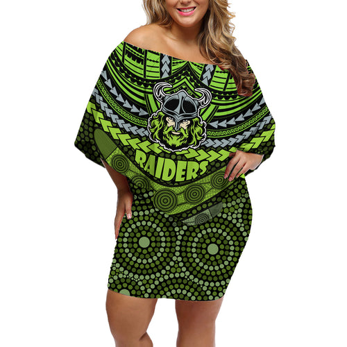 raiders-rugby-off-shoulder-short-dress-polynesian-and-aboriginal-special-version