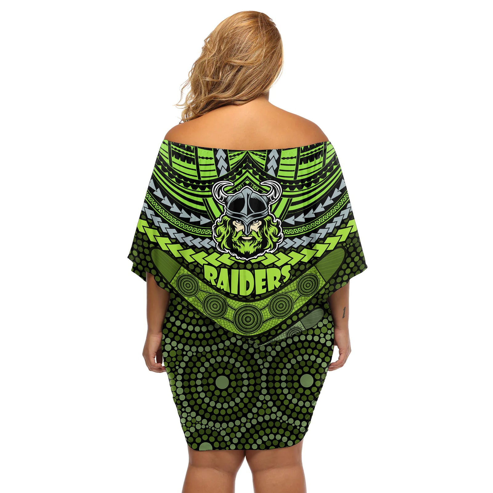 raiders-rugby-off-shoulder-short-dress-polynesian-and-aboriginal-special-version