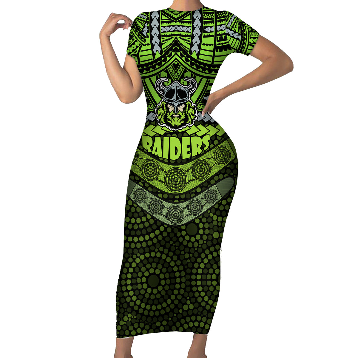 raiders-rugby-short-sleeve-bodycon-dress-polynesian-and-aboriginal-special-version