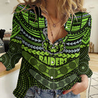 Raiders Rugby Women Casual Shirt Polynesian and Aboriginal Special Version LT9