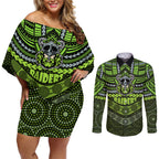 custom-raiders-rugby-couples-matching-off-shoulder-short-dress-and-long-sleeve-button-shirts-polynesian-and-aboriginal-special-version