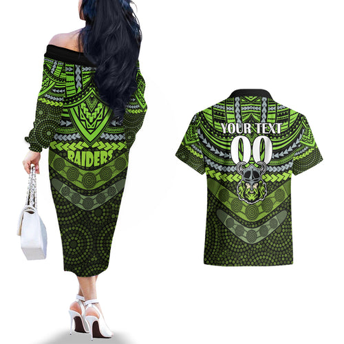 custom-raiders-rugby-couples-matching-off-the-shoulder-long-sleeve-dress-and-hawaiian-shirt-polynesian-and-aboriginal-special-version