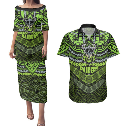 custom-raiders-rugby-couples-matching-puletasi-dress-and-hawaiian-shirt-polynesian-and-aboriginal-special-version