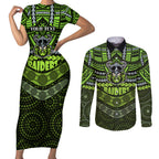 custom-raiders-rugby-couples-matching-short-sleeve-bodycon-dress-and-long-sleeve-button-shirts-polynesian-and-aboriginal-special-version