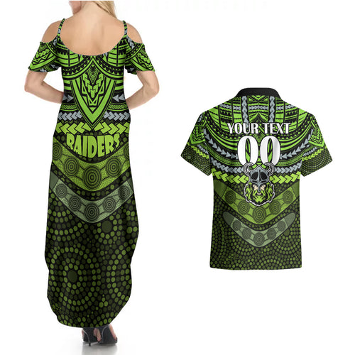 custom-raiders-rugby-couples-matching-summer-maxi-dress-and-hawaiian-shirt-polynesian-and-aboriginal-special-version
