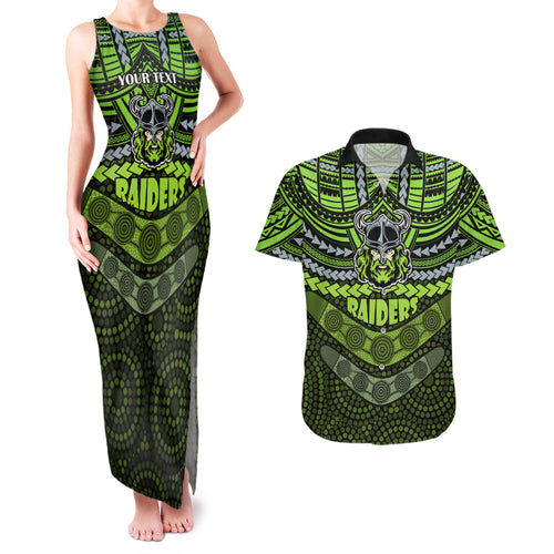 custom-raiders-rugby-couples-matching-tank-maxi-dress-and-hawaiian-shirt-polynesian-and-aboriginal-special-version