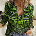 Custom Raiders Rugby Women Casual Shirt Polynesian and Aboriginal Special Version LT9
