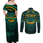 wallabies-rugby-couples-matching-off-shoulder-maxi-dress-and-long-sleeve-button-shirts-polynesian-and-aboriginal-special-green-version
