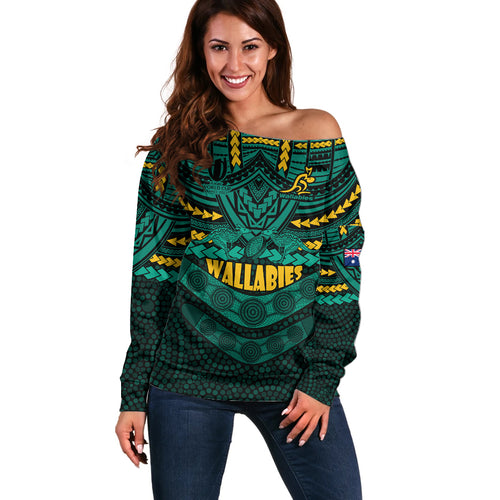 wallabies-rugby-off-shoulder-sweater-polynesian-and-aboriginal-special-green-version