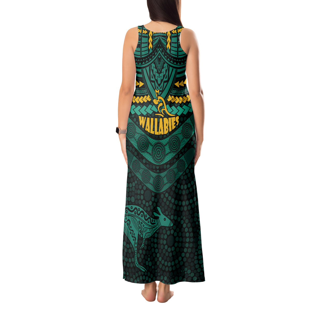 wallabies-rugby-tank-maxi-dress-polynesian-and-aboriginal-special-green-version