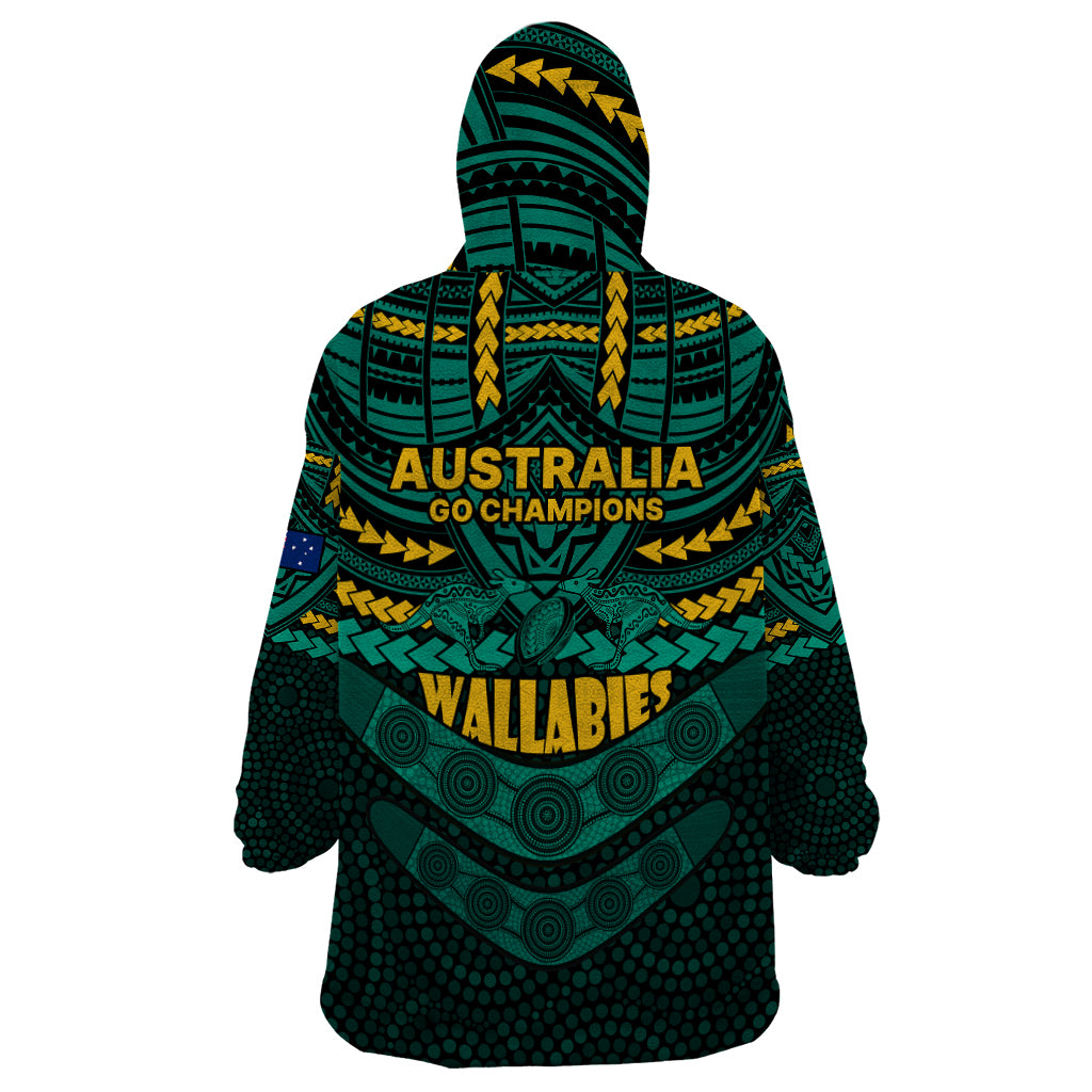 wallabies-rugby-wearable-blanket-hoodie-polynesian-and-aboriginal-special-green-version