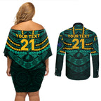 custom-wallabies-rugby-couples-matching-off-shoulder-short-dress-and-long-sleeve-button-shirts-polynesian-and-aboriginal-special-green-version