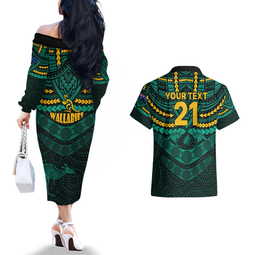 custom-wallabies-rugby-couples-matching-off-the-shoulder-long-sleeve-dress-and-hawaiian-shirt-polynesian-and-aboriginal-special-green-version