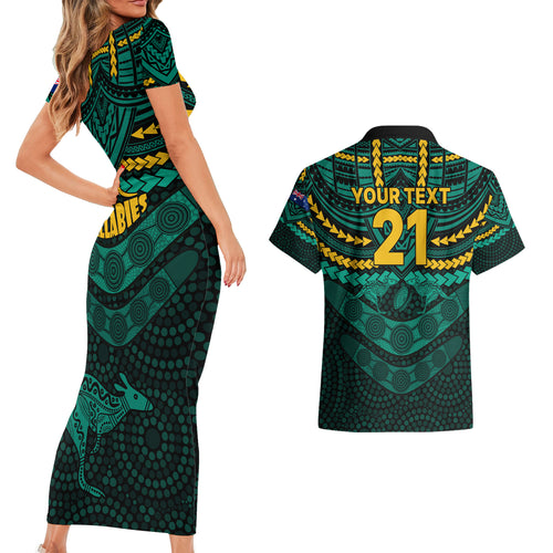 custom-wallabies-rugby-couples-matching-short-sleeve-bodycon-dress-and-hawaiian-shirt-polynesian-and-aboriginal-special-green-version