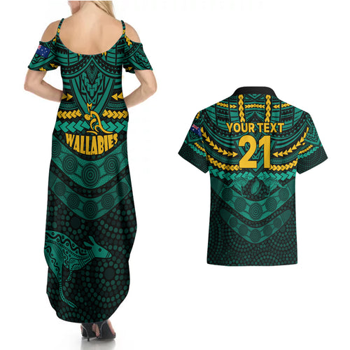 custom-wallabies-rugby-couples-matching-summer-maxi-dress-and-hawaiian-shirt-polynesian-and-aboriginal-special-green-version