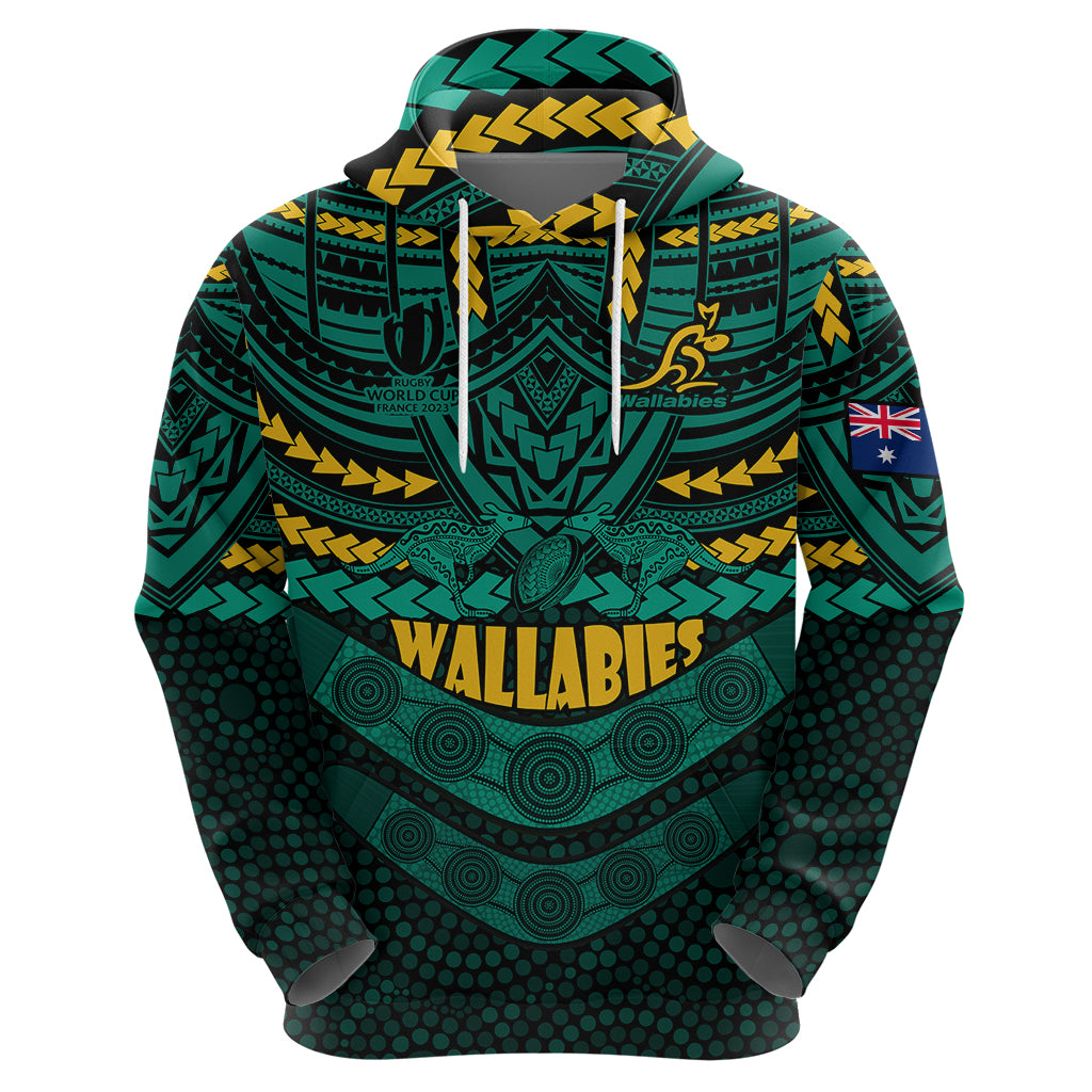 custom-wallabies-rugby-hoodie-polynesian-and-aboriginal-special-green-version