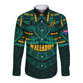 custom-wallabies-rugby-long-sleeve-button-shirt-polynesian-and-aboriginal-special-green-version