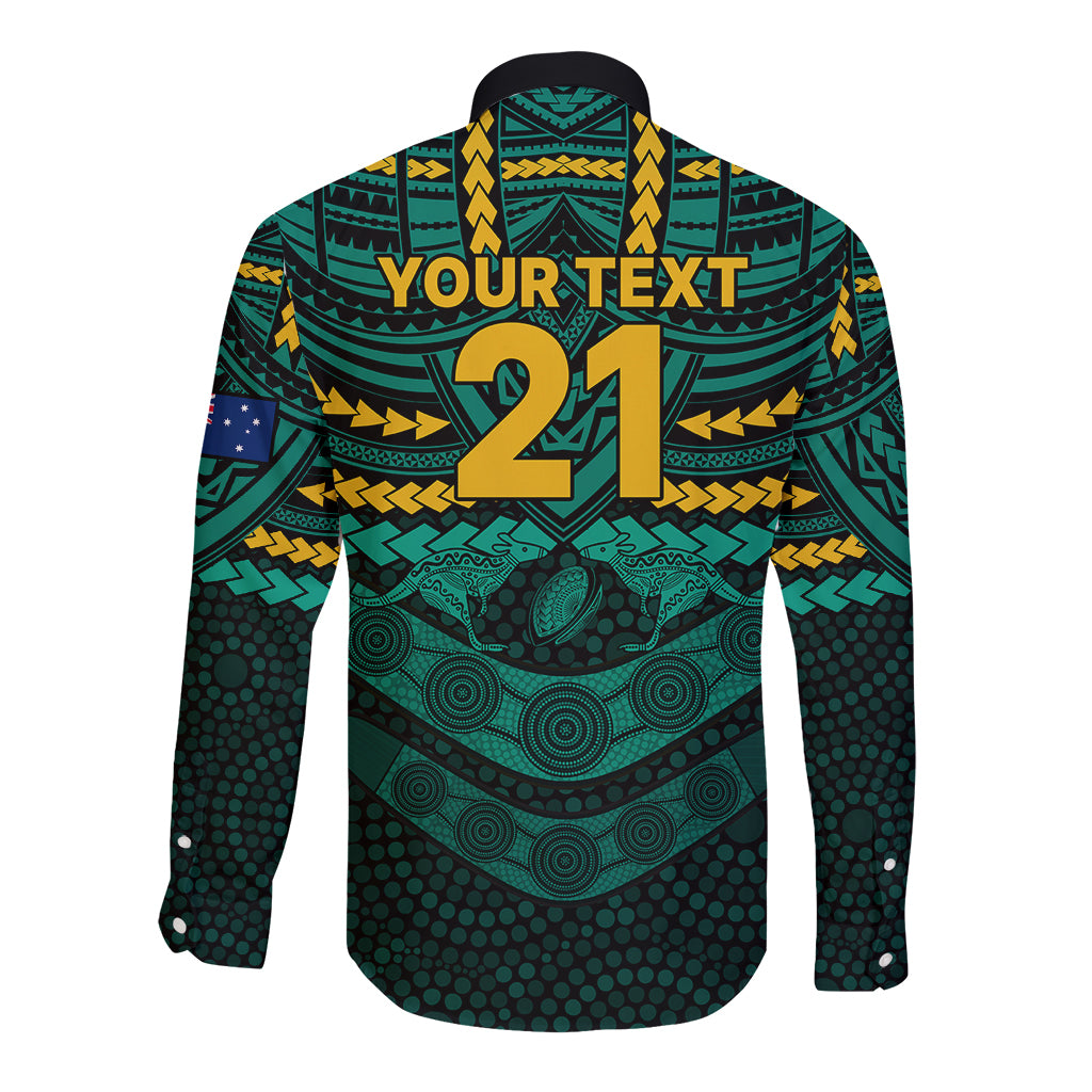 custom-wallabies-rugby-long-sleeve-button-shirt-polynesian-and-aboriginal-special-green-version