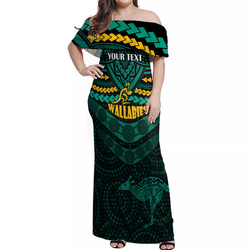 custom-wallabies-rugby-off-shoulder-maxi-dress-polynesian-and-aboriginal-special-green-version