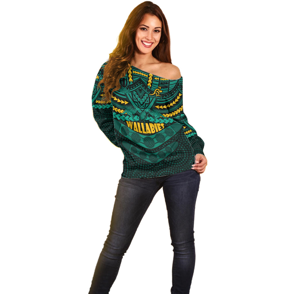 custom-wallabies-rugby-off-shoulder-sweater-polynesian-and-aboriginal-special-green-version