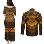 wallabies-rugby-couples-matching-puletasi-dress-and-long-sleeve-button-shirts-polynesian-and-aboriginal-special-orange-version