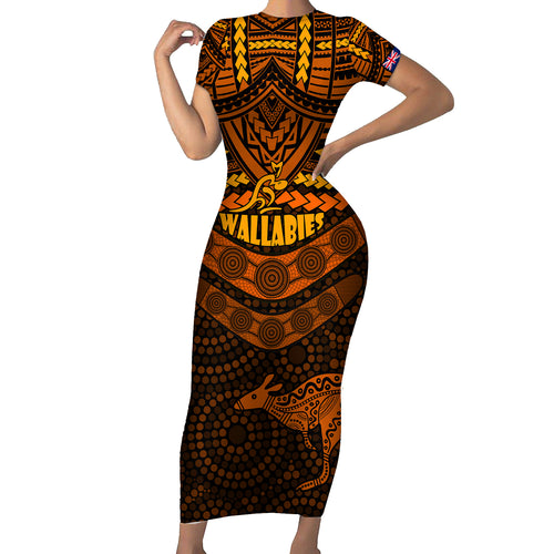 wallabies-rugby-short-sleeve-bodycon-dress-polynesian-and-aboriginal-special-orange-version