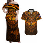 custom-wallabies-rugby-couples-matching-off-shoulder-maxi-dress-and-hawaiian-shirt-polynesian-and-aboriginal-special-orange-version
