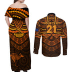 custom-wallabies-rugby-couples-matching-off-shoulder-maxi-dress-and-long-sleeve-button-shirts-polynesian-and-aboriginal-special-orange-version