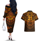 custom-wallabies-rugby-couples-matching-off-the-shoulder-long-sleeve-dress-and-hawaiian-shirt-polynesian-and-aboriginal-special-orange-version