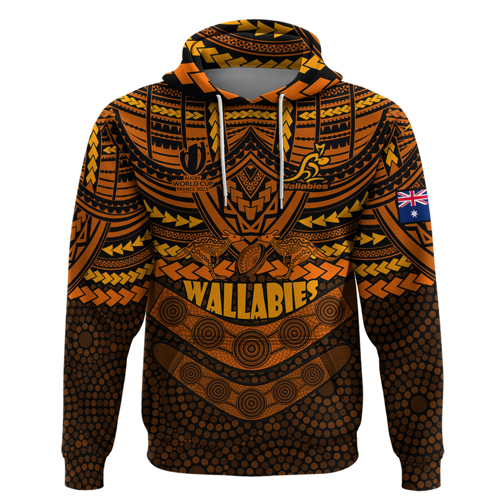 custom-wallabies-rugby-hoodie-polynesian-and-aboriginal-special-orange-version