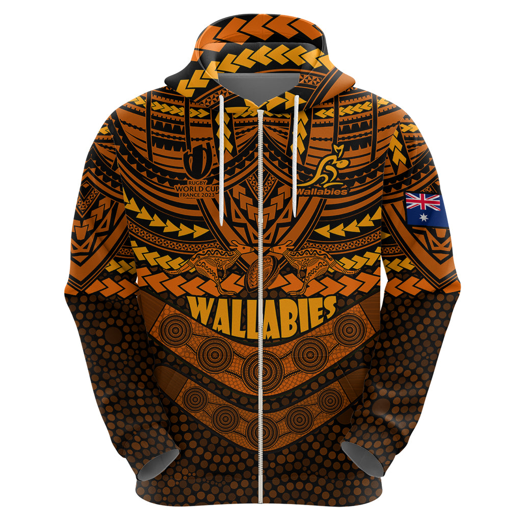 custom-wallabies-rugby-hoodie-polynesian-and-aboriginal-special-orange-version