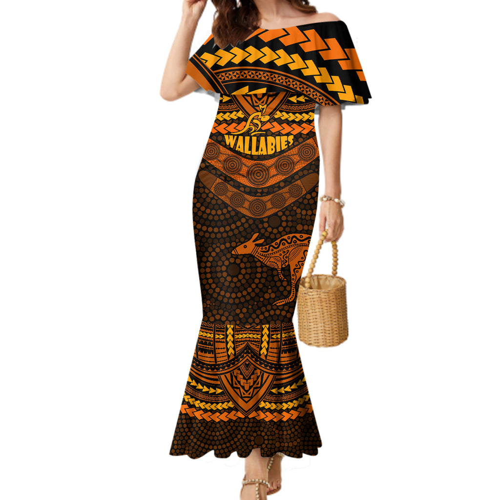 custom-wallabies-rugby-mermaid-dress-polynesian-and-aboriginal-special-orange-version