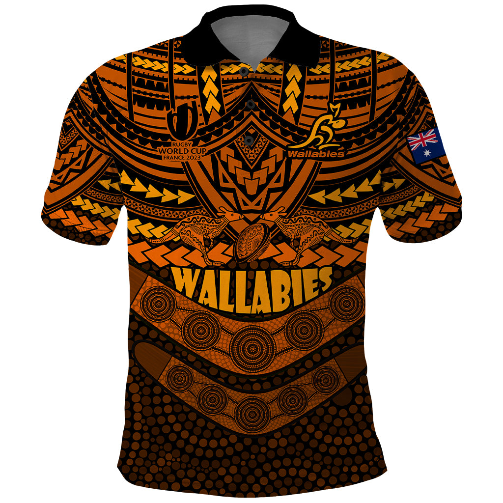 custom-wallabies-rugby-polo-shirt-polynesian-and-aboriginal-special-orange-version