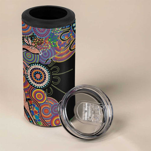 Indigenous Kangaroo Australia Aboriginal Style 4 in 1 Can Cooler Tumbler
