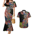 Indigenous Kangaroo Australia Aboriginal Style Couples Matching Mermaid Dress and Hawaiian Shirt