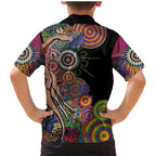 Indigenous Kangaroo Australia Aboriginal Style Family Matching Mermaid Dress and Hawaiian Shirt