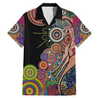 Indigenous Kangaroo Australia Aboriginal Style Family Matching Mermaid Dress and Hawaiian Shirt