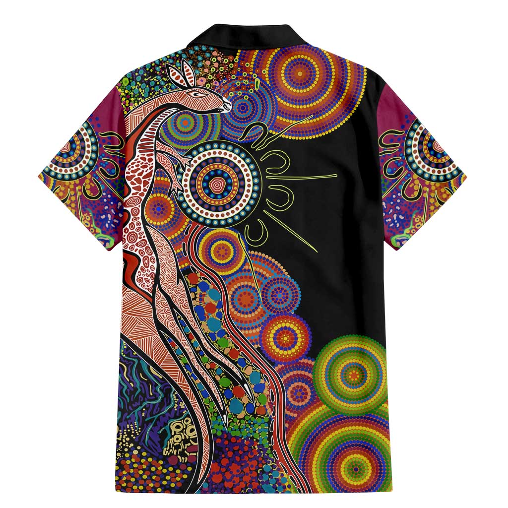 Indigenous Kangaroo Australia Aboriginal Style Family Matching Mermaid Dress and Hawaiian Shirt